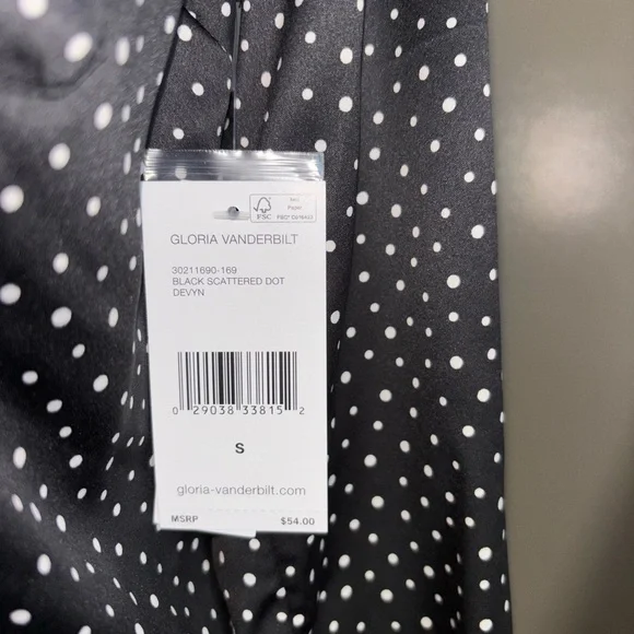 Gloria Vanderbilt Black and White Polka Dot women’s Shirt. - Picture 6 of 16